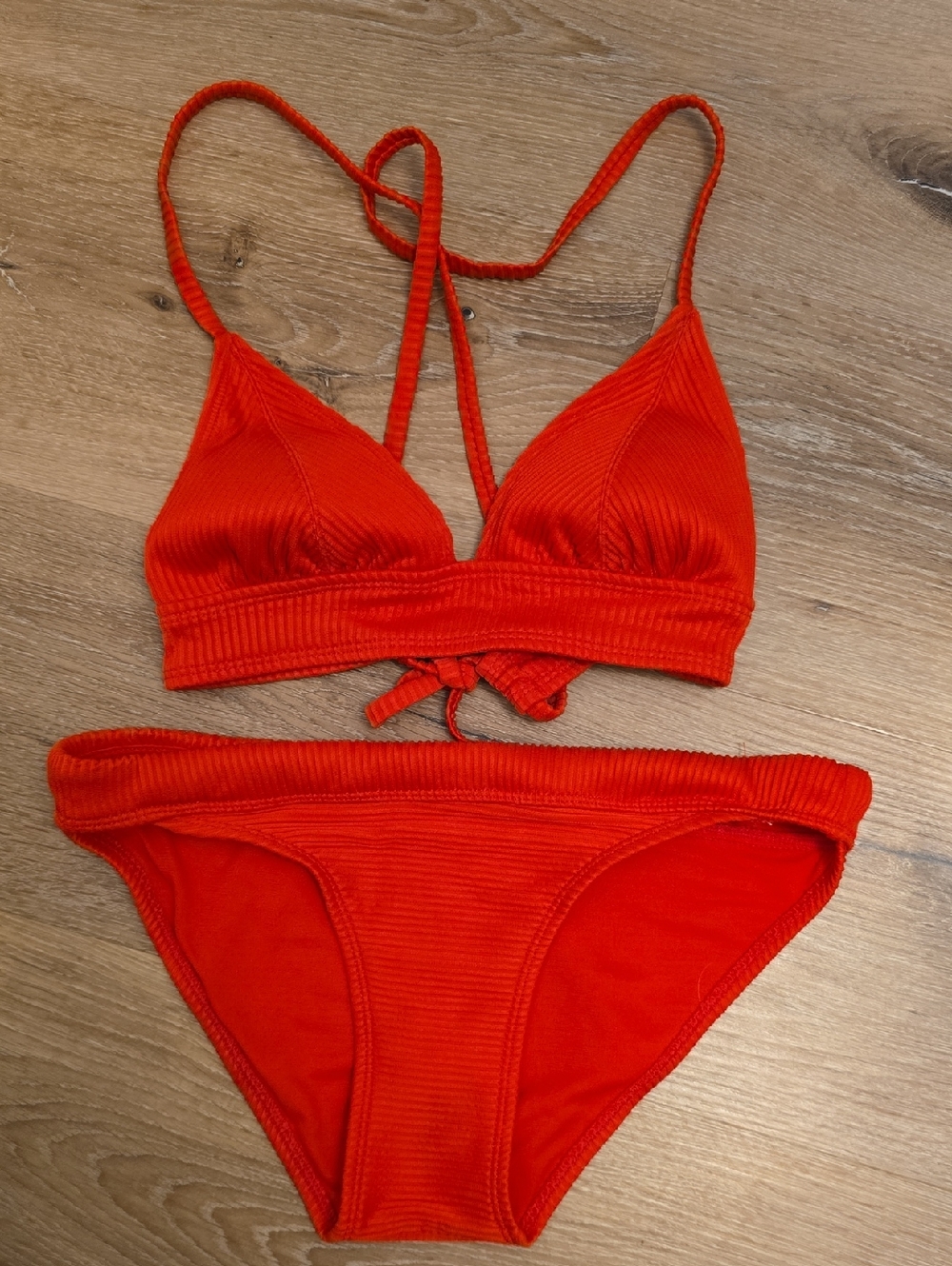 Ribbed Red Bikini Set - Two Piece Swimsuit